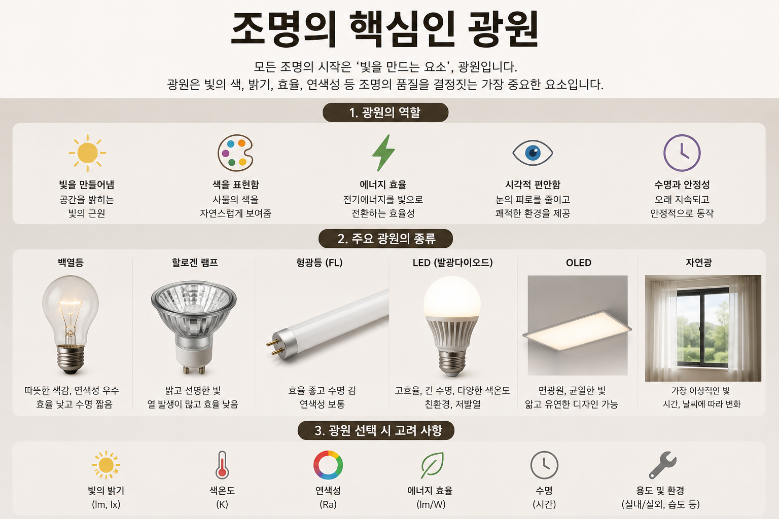 조명의 핵심인 광원