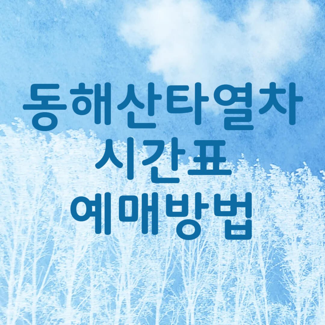 동해 산타열차 예매 방법