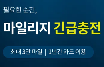 '필요한 순간, 마일리지 긴급충전' 문구