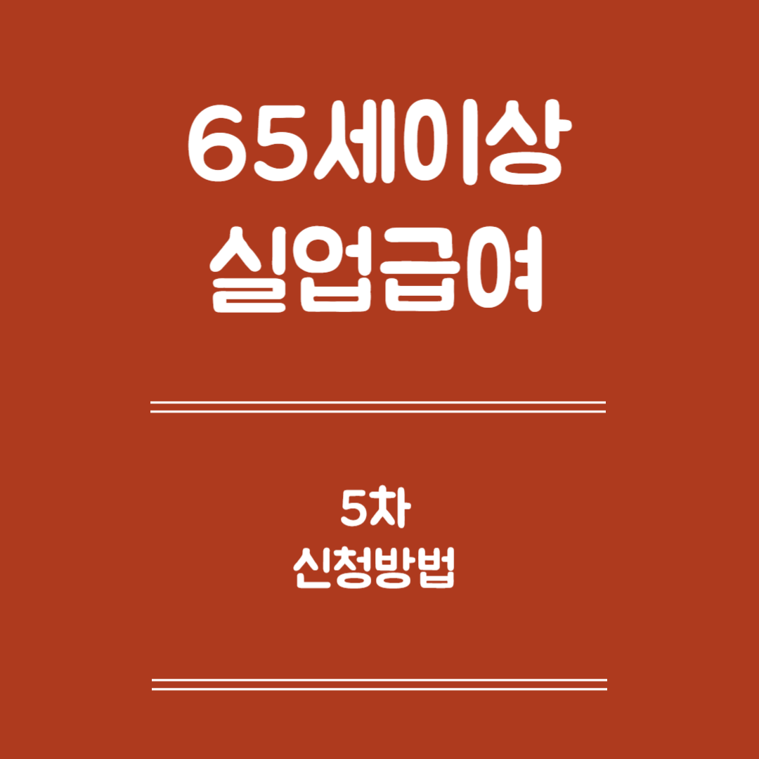 65세 이상 실업급여 5차 신청 - 신청안내, 신청대상, 신청방법, 제출서류, 유의사항