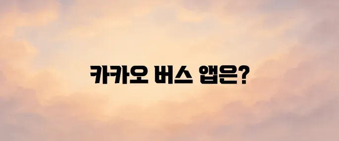 카카오 버스 앱 다운로드 설치 및 사용법