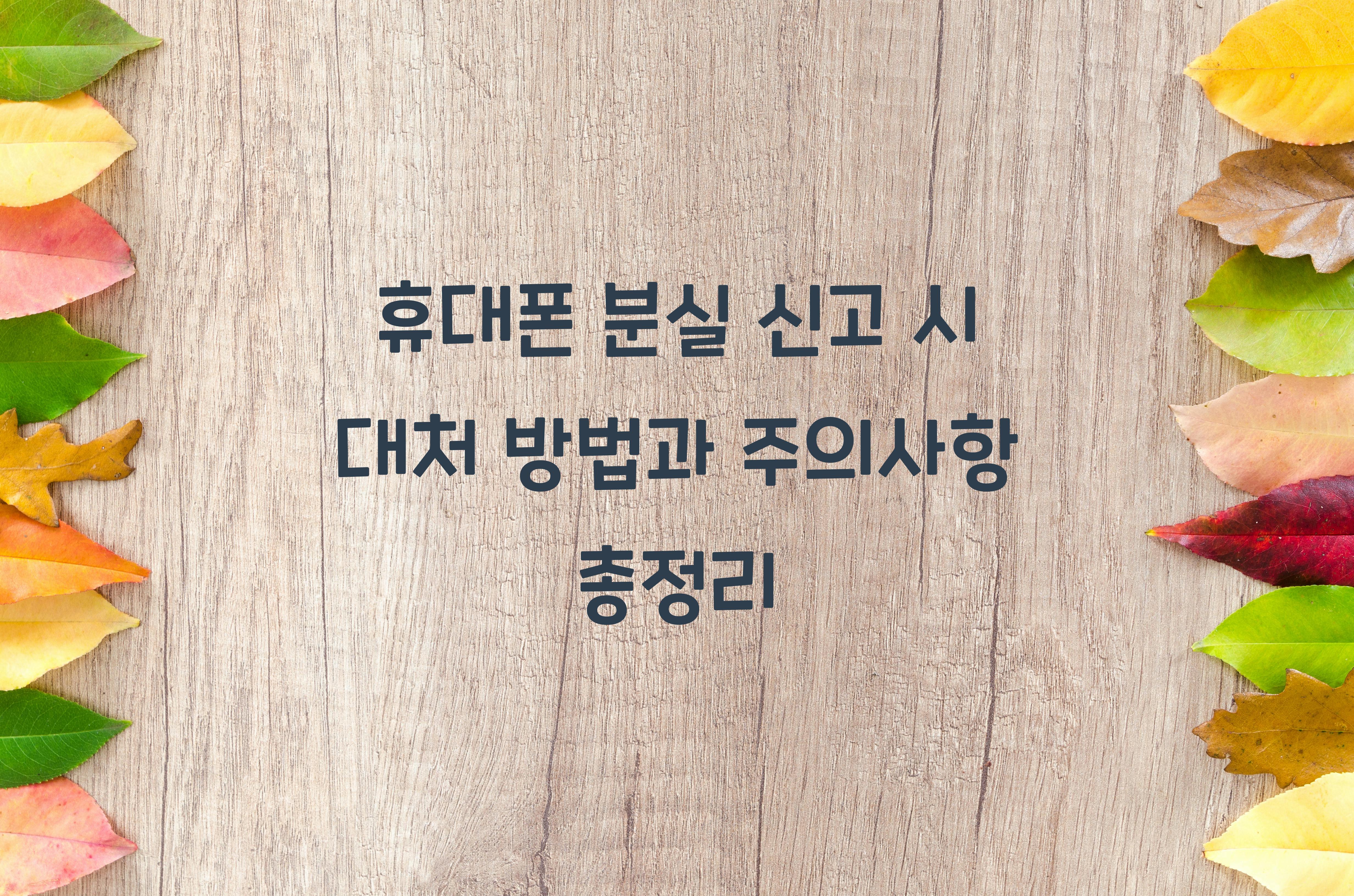 휴대폰 분실 신고