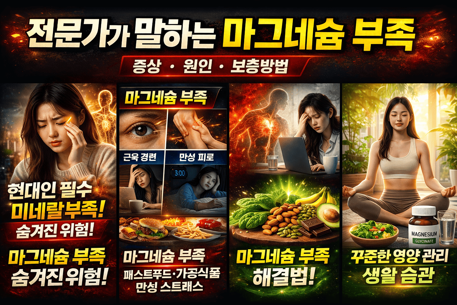 전문가가 말하는 마그네슘 부족 (증상, 원인, 보충방법)