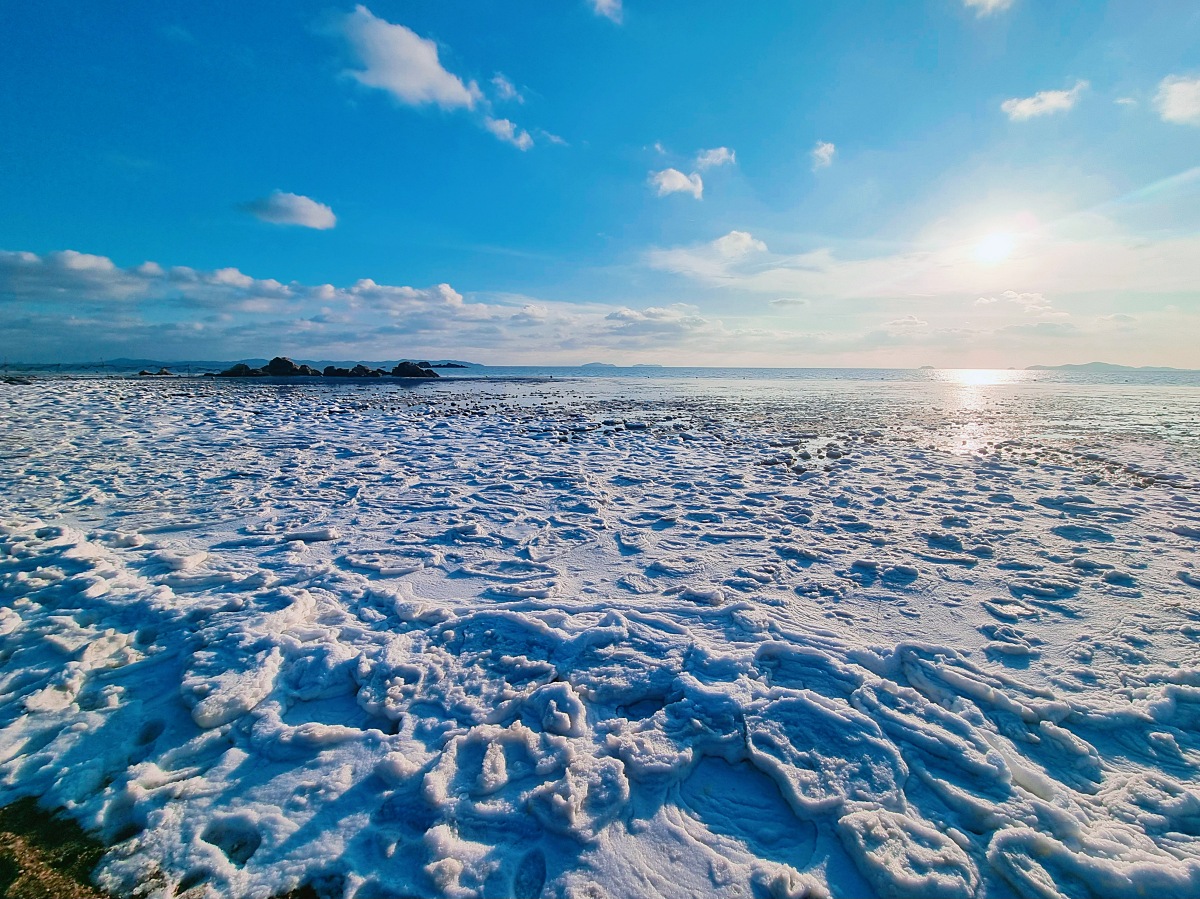 인천 강화도, 석모도 겨울 바다 설경 (민머루 해수욕장, 동막해수욕장)과 해넘이 풍경 (건평항)