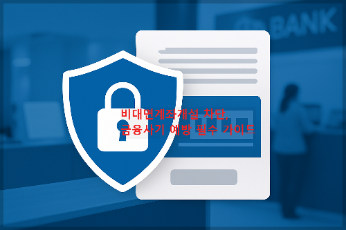 비대면계좌개설 차단, 금융사기 예방 필수 가이드