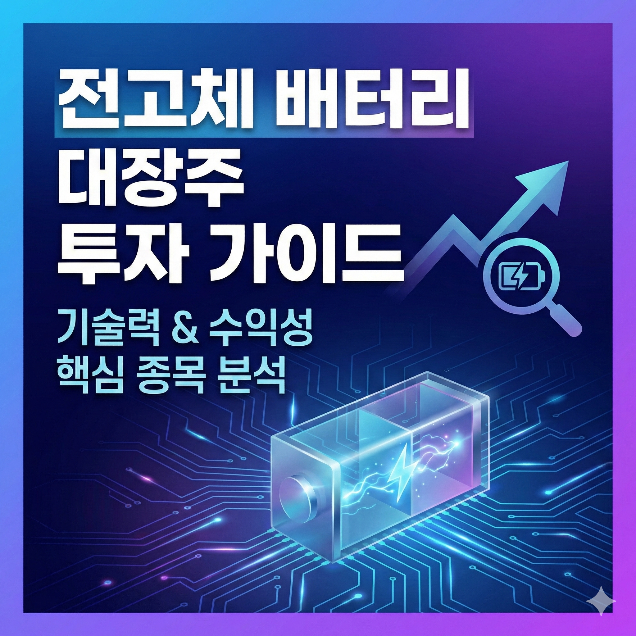 전고체 배터리 대장주 투자 가이드: 기술력과 수익성을 겸비한 핵심 종목