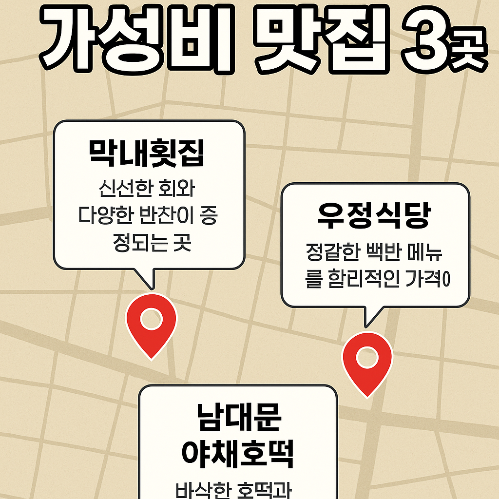 남대문 가성비 맛집 3곳