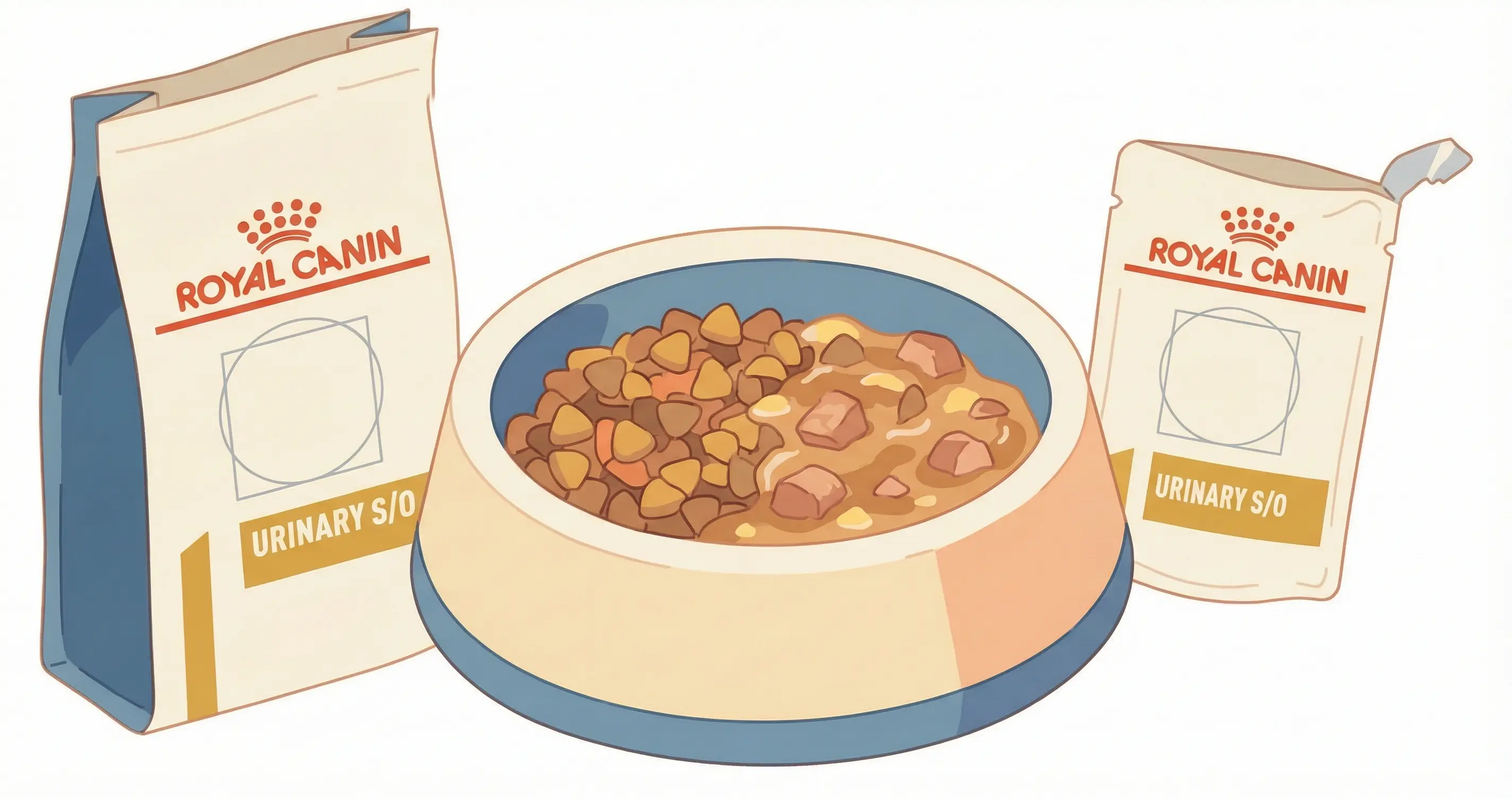 로얄캐닌 유리너리 건식과 파우치 혼합 급여 모습 이미지