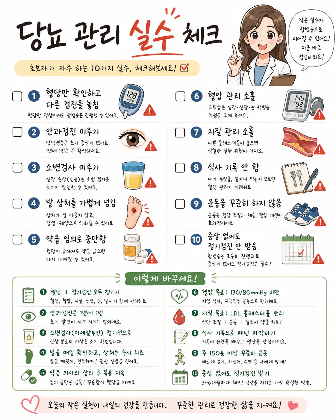 당뇨 관리 실수 체크