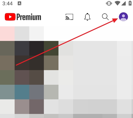 모바일 유튜브 계정 관리 화면
