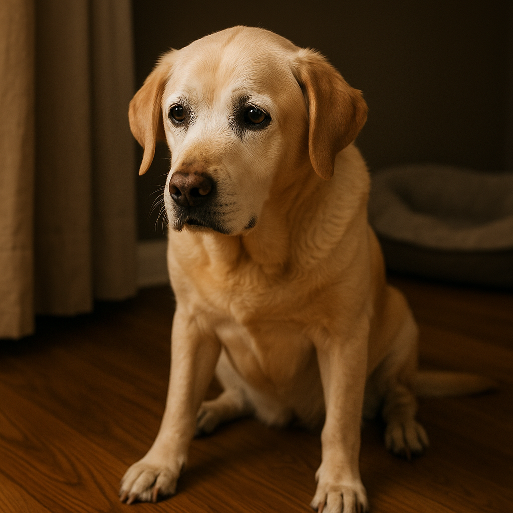 밤마다 불안해하는 노령견 이미지