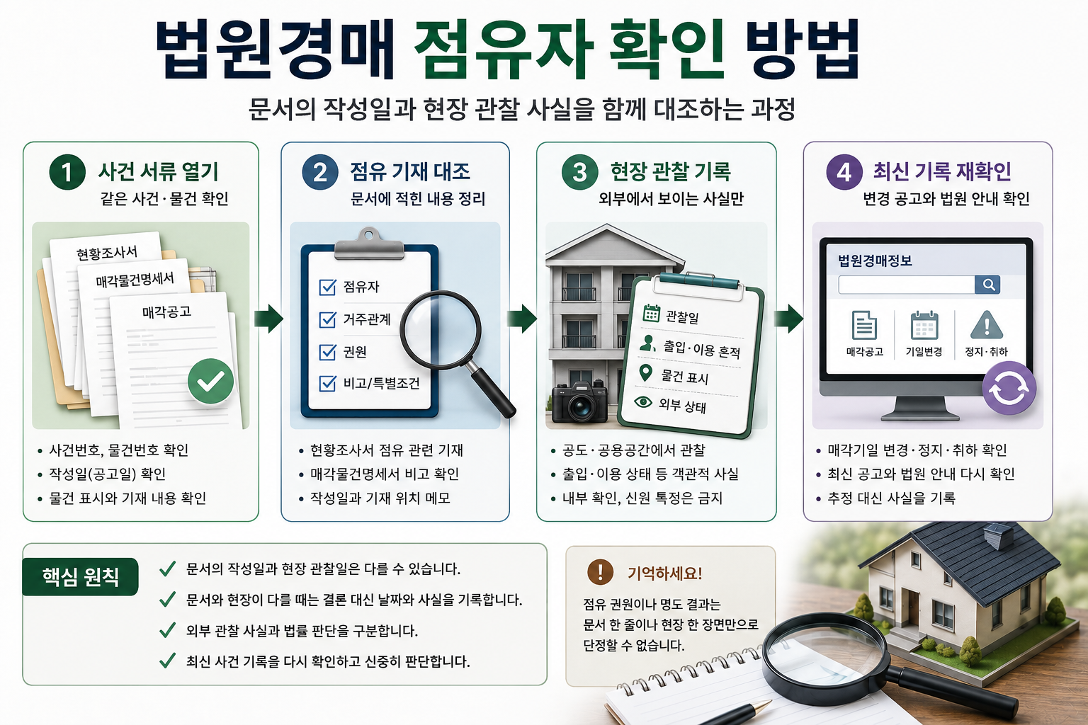 법원경매 점유자 확인을 문서&middot;현장&middot;최신 기록 순서로 정리