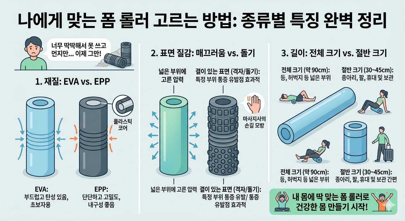 나에게 맞는 폼 롤러 고르는 방법