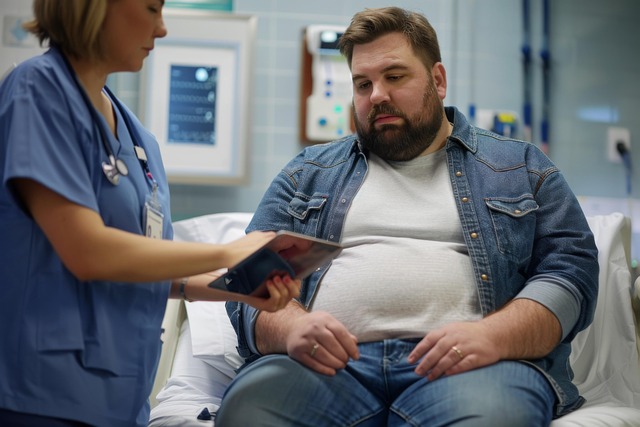 비뇨기 전문의 진료를 보는 남성 이미지