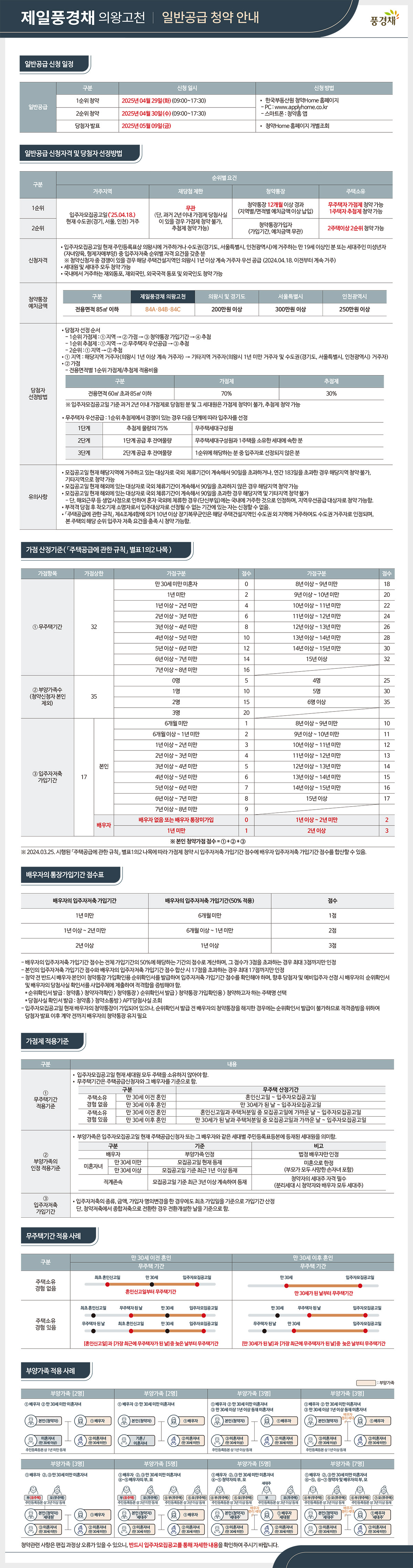 세부 청약일정(출처: 제일풍경채 의왕고천 홈페이지)