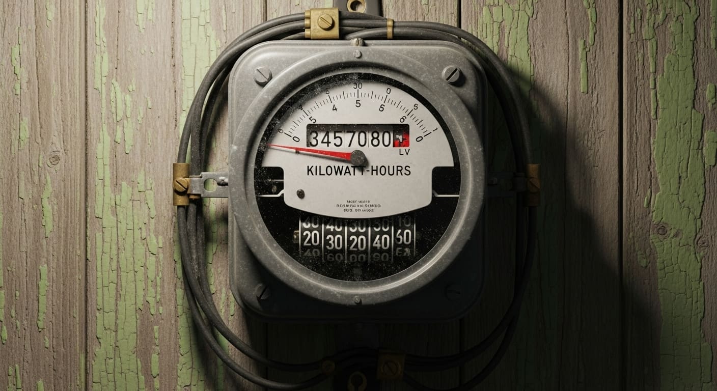 전력 사용량을 기록하는 전기 계량기 모습
