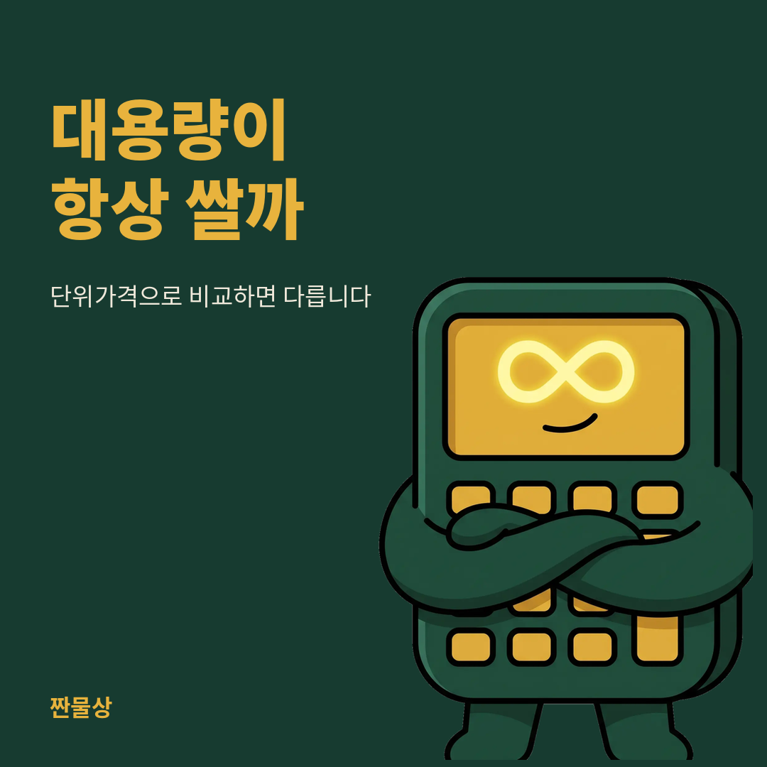 대용량 소용량 단위가격 비교