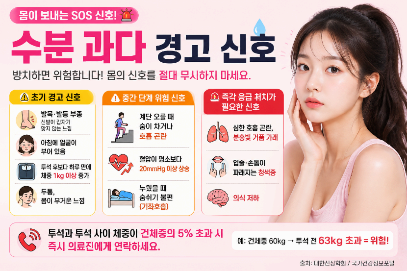 수분 과다 경고 신호 이미지사진