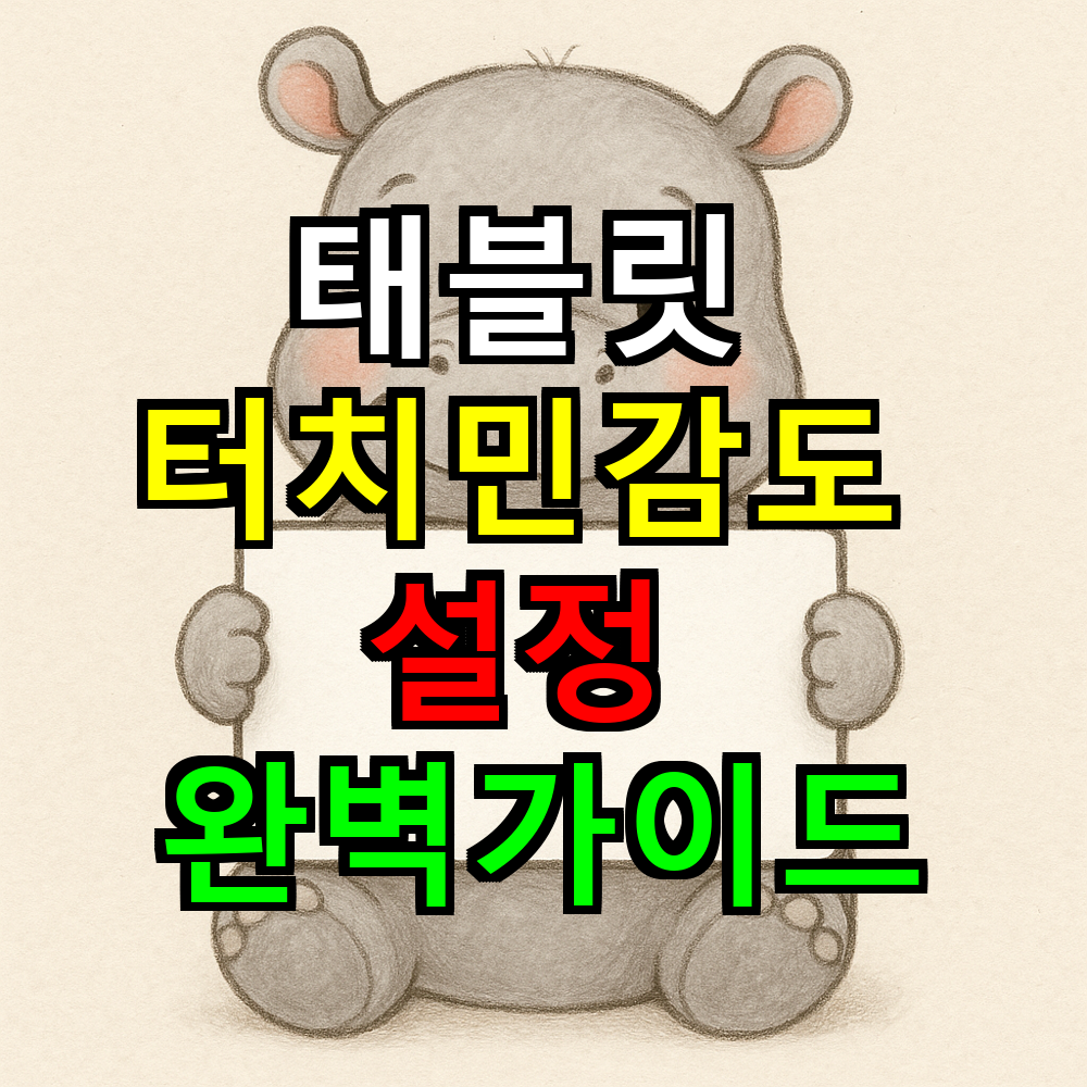 태블릿 터치민감도 설정 완벽가이드