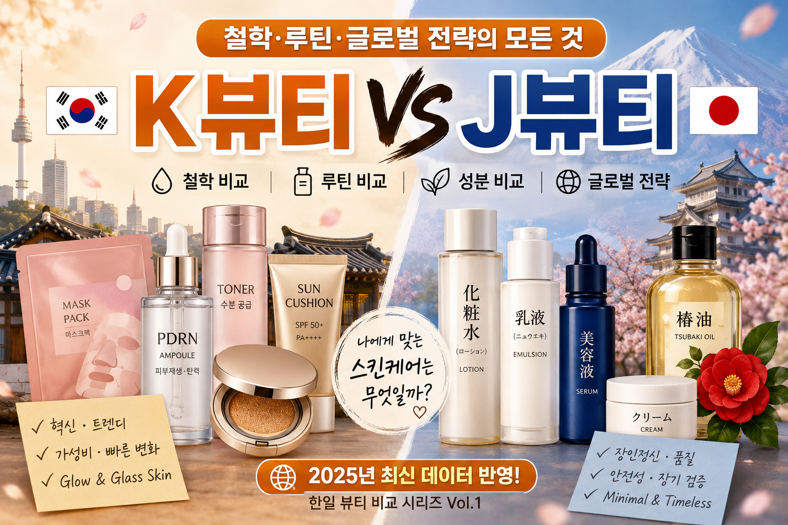 K뷰티 vs J뷰티 비교