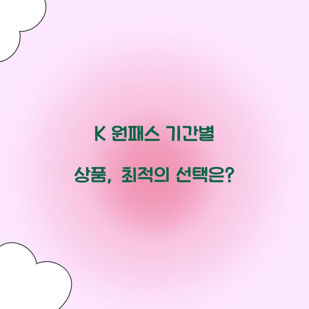 K 원패스 기간별 상품