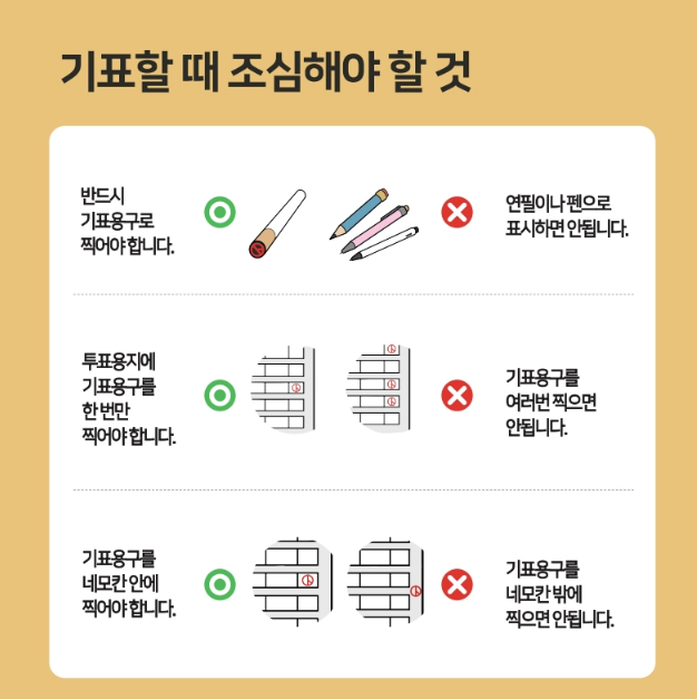 투표소에서 조심해야할 것