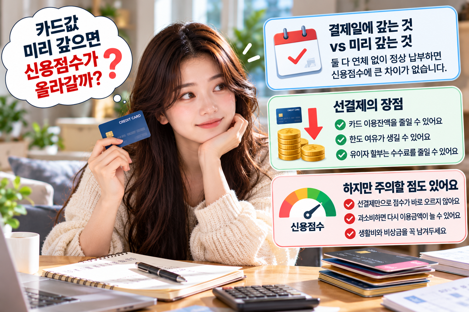 카드값 미리 갚으면 신용점수 오를까?