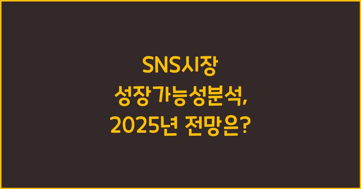 SNS시장·성장가능성분석