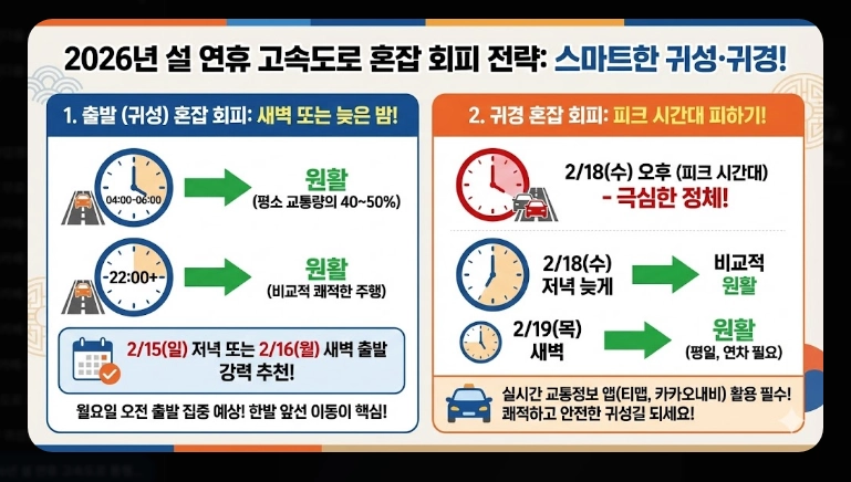 2026년 설 연휴 고속도로 통행료 면제 일정 총정리