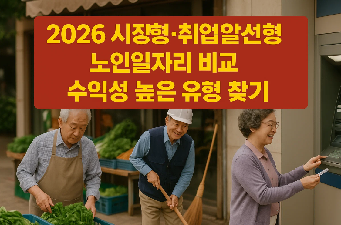 2026 시장형&middot;취업알선형 노인일자리 비교｜수익성 높은 유형 찾기
