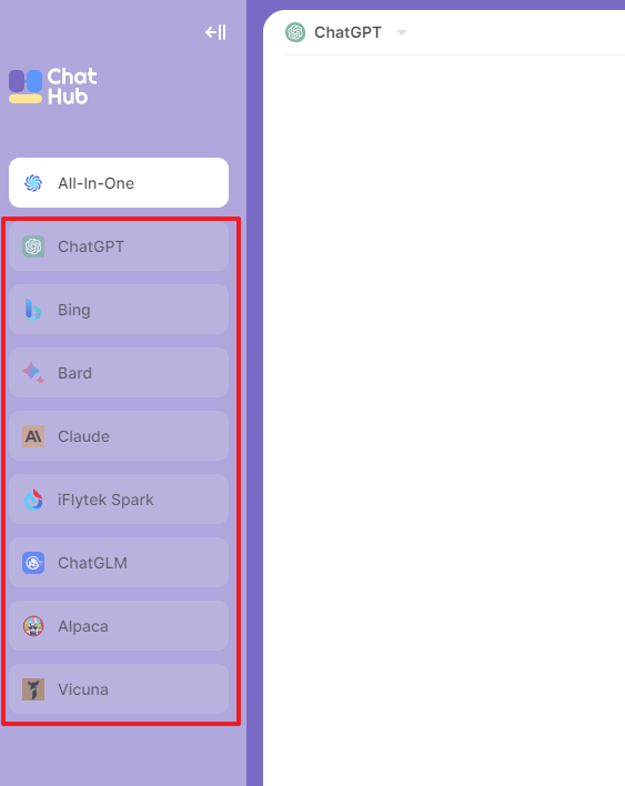 사용한가능한 챗봇 모델 확인