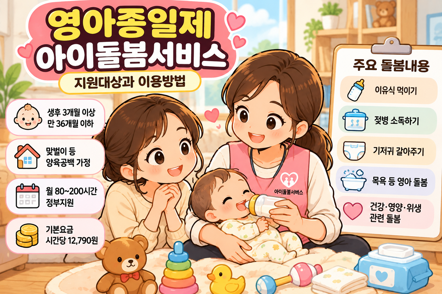 영아종일제 아이돌봄서비스 지원대상과 이용방법