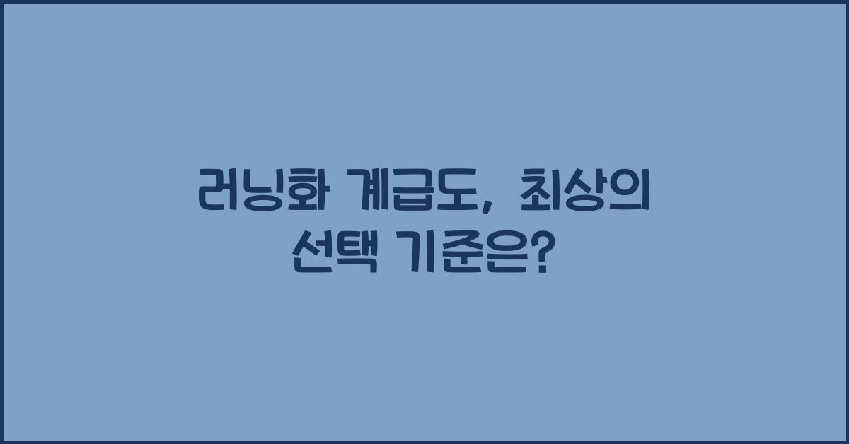 러닝화 계급도