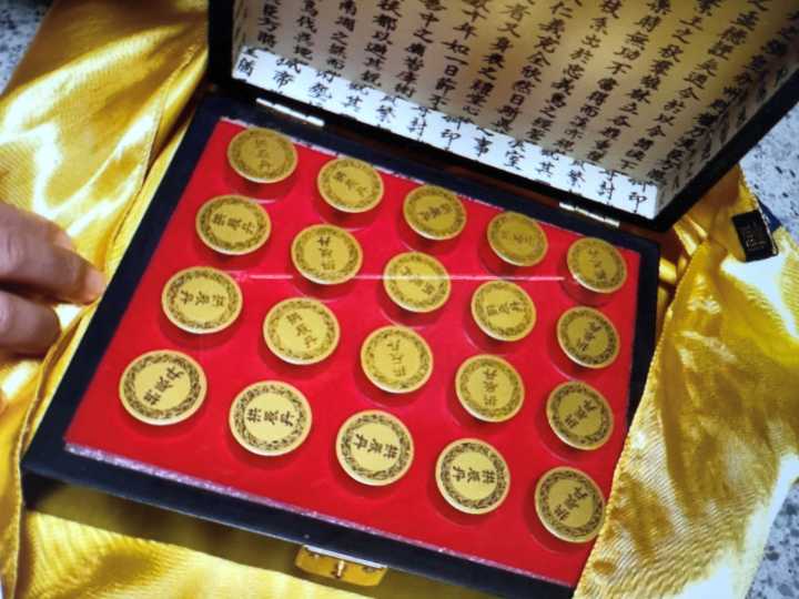 박스케이스 오픈한 공진단이 플라스틱 케이스에 잘 담겨져 있는 모습