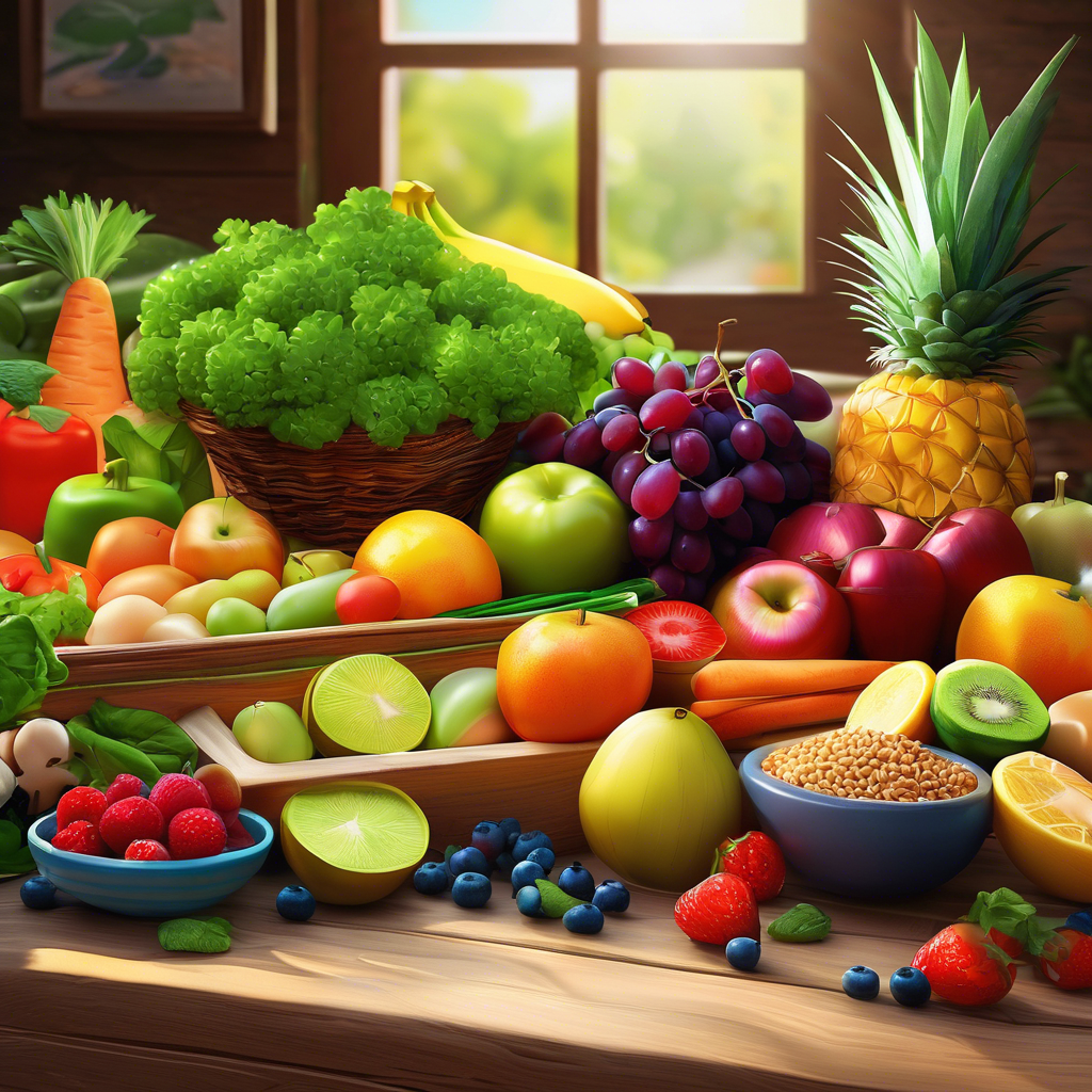 건강한 식습관 관련 과일및채소모음이미지