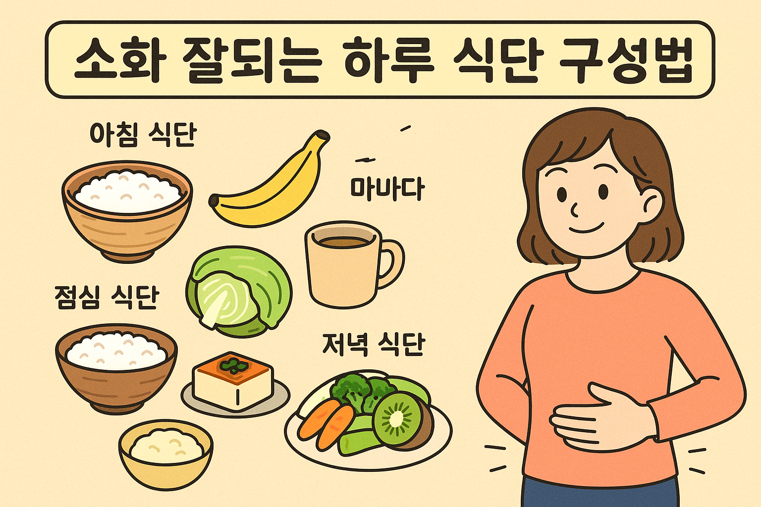 소화 잘되는 하루 식단 구성법 이미지
