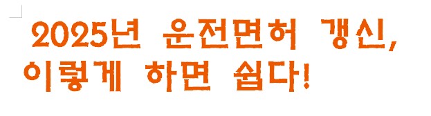 2025년 운전면허 갱신, 이렇게 하면 쉽다!