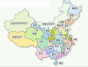 중국지도 한글판 크게보기 장가계 황산 태항산 청도 계림_4