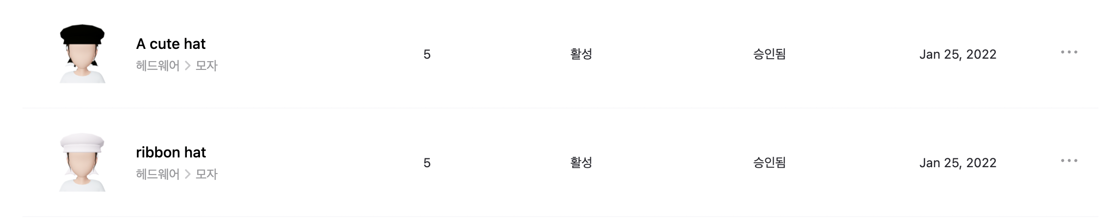 리본달린 모자
