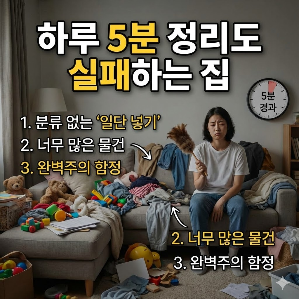 하루 5분 정리도 실패하는 집의 공통 패턴