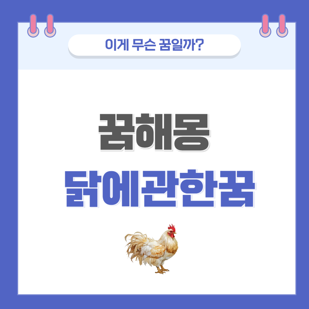 [꿈해몽] 닭 나오는 꿈 의미와 해석