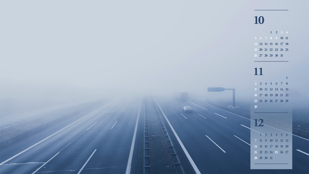07 안개 낀 도로 B - 2025년11월 노트북배경화면