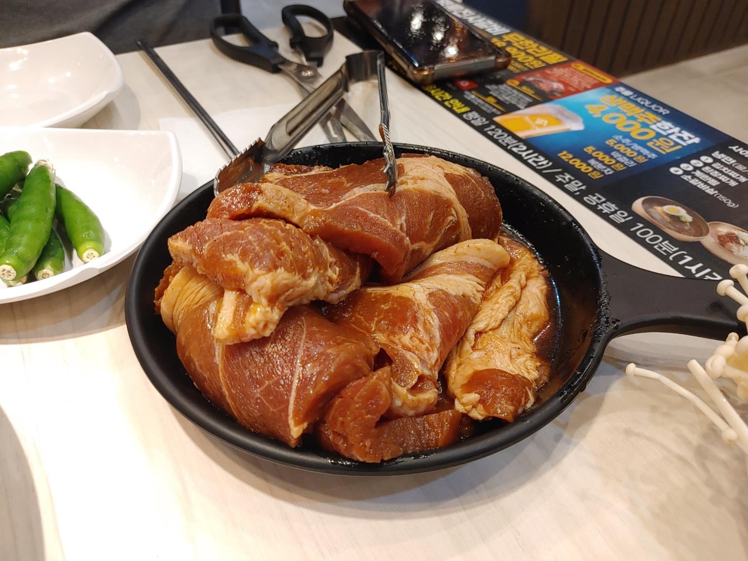 명륜진사갈비 돼지갈비 셋팅