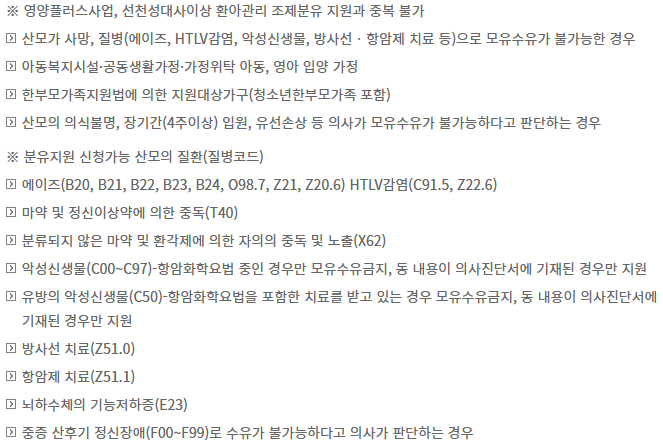 조제분유 지원대상