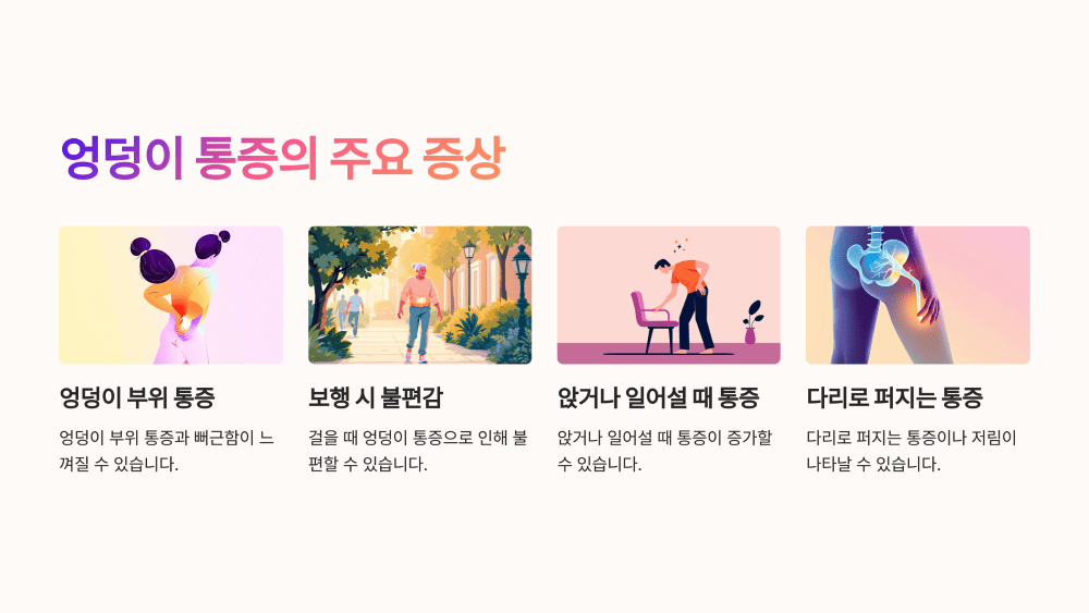 엉덩이 통증의 주요 증상