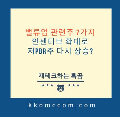 밸류업 관련주 포스팅 썸네일