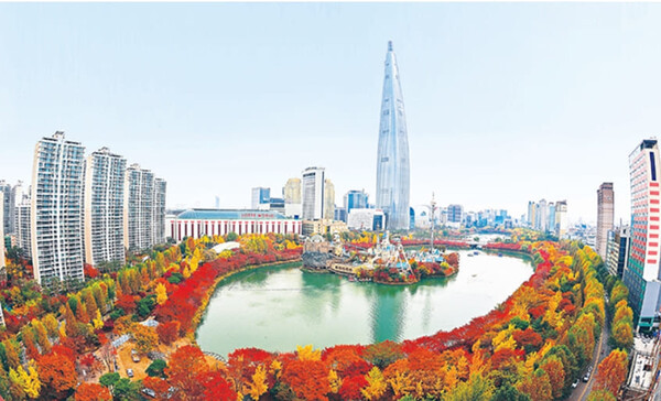 석촌호수 단풍