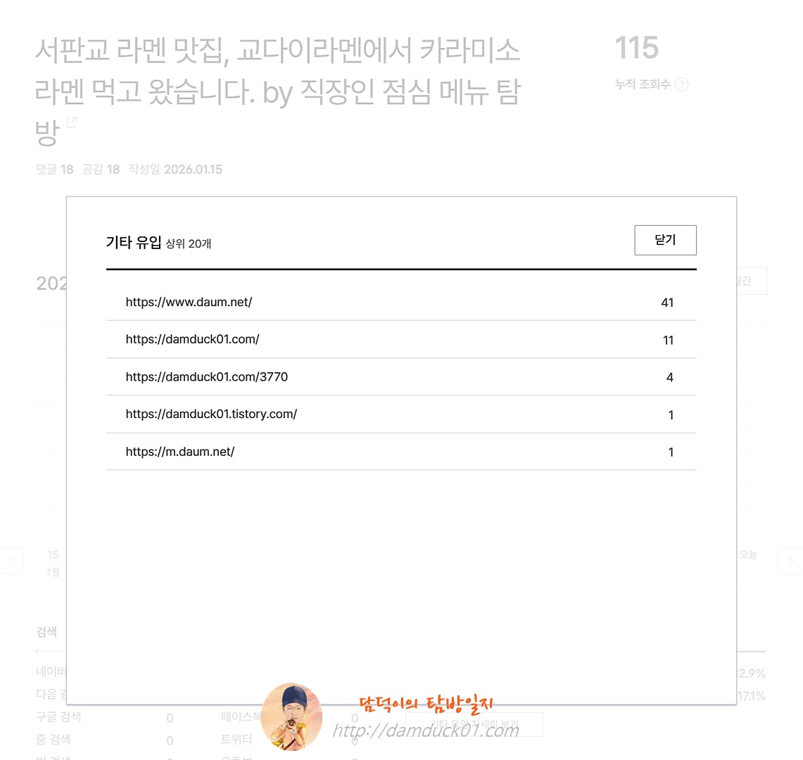 2026년 1월 16일 기타 유입