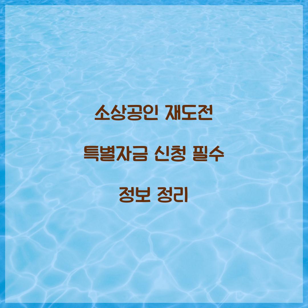 소상공인 재도전 특별자금 신청