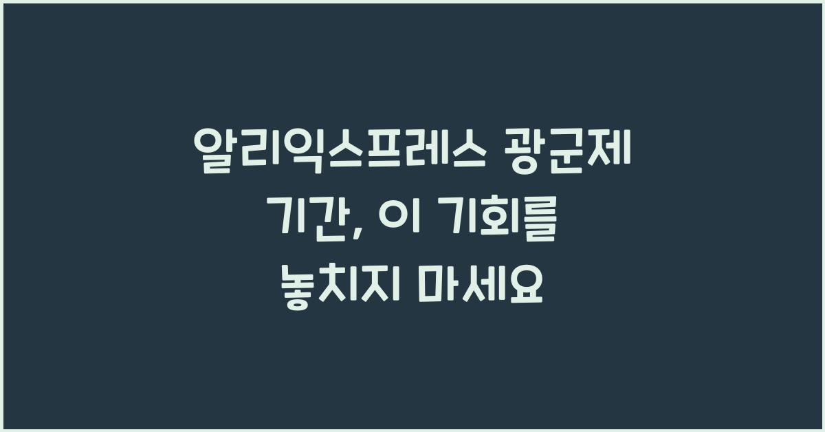 알리익스프레스 광군제 기간